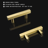 goldenwarm Brushed Brass Cabinet Pulls Kitchen Hardware Gold Drawer Pulls 6.2...