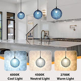 Pendant Lights - Hand-Blown Cobalt Blue Glass, Modern Light Fixtures for Kitc...