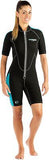 Women's Short Front Zip Wetsuit for Surfing, Snorkeling, Scuba Diving -Lido S...