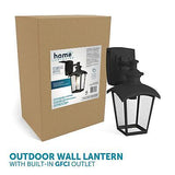 31703 Spence 1-Light Outdoor Wall Lantern with Seeded Glass and Built-in GFCI...