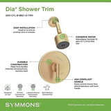 Symmons 3501-CYL-B-BBZ-1.5-TRM Dia Single Handle 1-Spray Shower Trim with Sol...