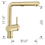 Linus Pull-Out Kitchen Faucet 1.5 GPM, Satin Gold