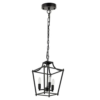 Lantern Pendant Light Black Pendant Light Fixtures 3-Light Black Lantern Pend...