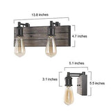 LOG BARN Farmhouse Bathroom Light Fixtures, 2 Light Vanity Lights for Bathroo...