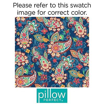 Pillow Perfect Paisley Indoor/Outdoor Sofa Setee Swing Cushion, Tufted, Weath...