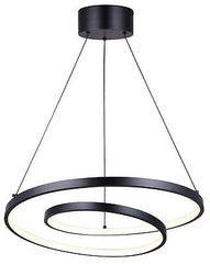 LIVANA LCH259A20BK Sleek Black LED Chandelier, 29W Integrated, 3000K Warm Lig...