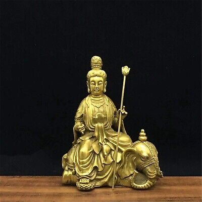 Zzooi Copper Samantabhadra Bodhisattva Statue Coppery Puxian Pusa Statue Feng...