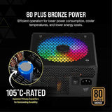 Corsair CX750F RGB, 750 Watt, 80 PLUS Bronze, Fully Modular RGB Power Supply