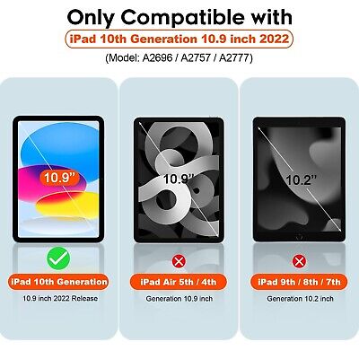 SUPFINE for Waterproof iPad 10th Generation Case, [Built-in Screen Protector]...