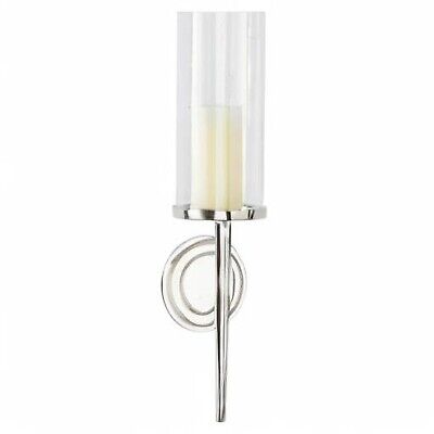 Deco 79 Aluminum Metal Wall Sconce Single Candle with Circle Backing, 6" x 7"...