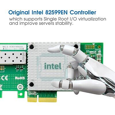 10Gb Network Card with Intel 82599EN Controller,Single SFP+ Port PCI X4 Expre...