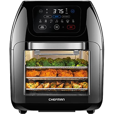 CHEFMAN Multifunctional Digital Air Fryer+ Rotisserie, 10 Quart, Black