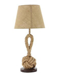 Deco 79 Jute Rope Room Table Lamp Twisted Rope Accent Lamp with Linen Shade, ...