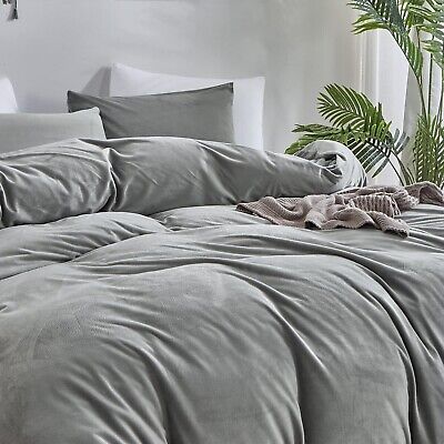 Wellboo Grey Comforter Sets King Women Men Gray Fluffy Bedding Comforters Sol...