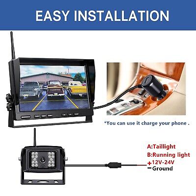 1080P Wireless Backup Camera System for RV Trailer Truck Camper,10 Inch DVR M...