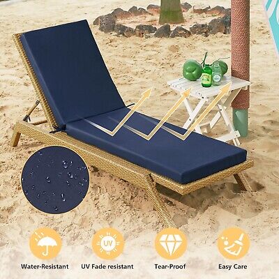 72in Outdoor Chaise Lounge Cushion, Lounge Chair Recliner Cushions for Indoor...