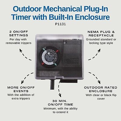 Intermatic P1131 Heavy Duty Weatherproof Above Ground Pool Pump Timer - Twist...