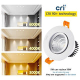 CXWV 3 Inch LED Recessed Downlight, 5W COB Ceiling Light with Driver, 3000K/4...