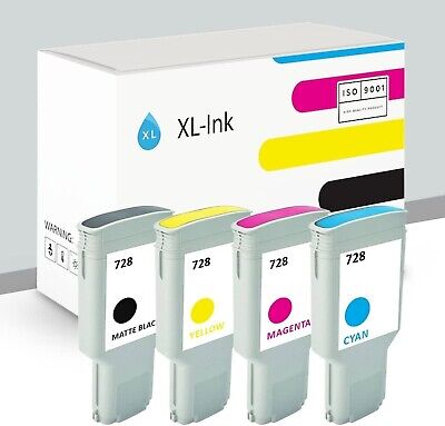 XL-Ink Compatible InkJets for HP 728 Set 4-Pcs (300ml: Matte Black, Cyan, Mag...