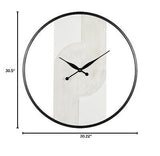 The Novogratz Wood Geometric Decorative Wall Clock Art Deco Inspired Line Art...