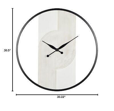 The Novogratz Wood Geometric Decorative Wall Clock Art Deco Inspired Line Art...