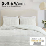 Comfort Spaces Cotton Comforter Set Jacquard Pom-Pom Tufts Design, Down Alter...