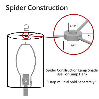 Aspen Creative 33196, Hardback Empire Transitional Spider Lamp Shade, Mushroo...