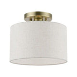 LIVEX LIGHTING Blossom 1 Light Semi-Flush in Antique Brass (49808-01)