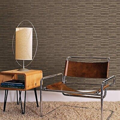 Brewster Home Fashions 2927-10605 Luminescence Brown Abstract Stripe Wallpaper