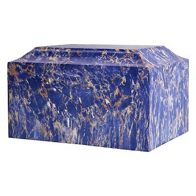 MAKEY'S Blue pattern Classic Cultured Marble Cremation Urn for Human Ashes Ad...