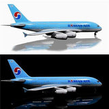 24-Hours 18&#8221; 1:160 Airplane Model Korea Airbus 380 Model Plane with LED Li