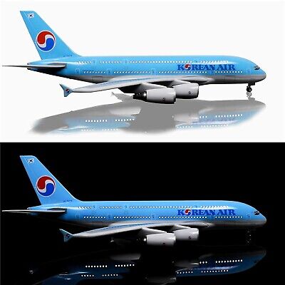 24-Hours 18&#8221; 1:160 Airplane Model Korea Airbus 380 Model Plane with LED Li