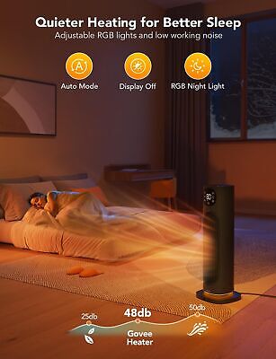 Govee Smart Space Heater for Indoor Use, 1500W Ceramic Tower Heater with Ther...