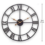 18 Inch Large Wall Clock, Silent Non Ticking Battery Operated Roman Numeral W...