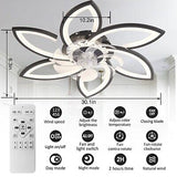 30" Modern Ceiling Fan with Lights Remote Control, Low Profile Ceiling Fan wi...