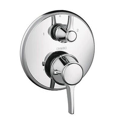 hansgrohe 15753001 C Thermostatic Valve Trim with Volume Controls, Small, Chr...