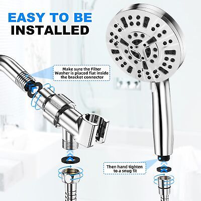 10-Mode Handheld Shower Head Set, High Pressure Shower Head with 59&#8221; Stain