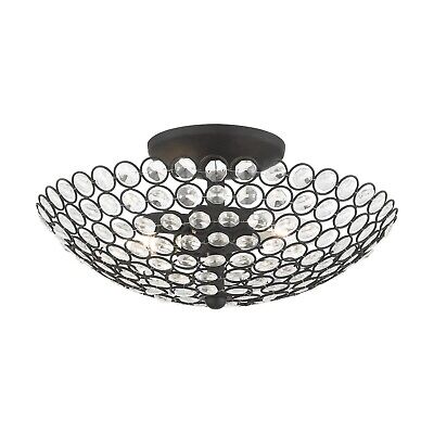 Livex Lighting Cassandra 2 Light Black Ceiling Mount