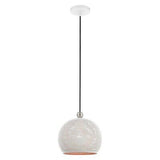 Livex Lighting 49100-03 1 Light White Pendant 9.88"L x 9.88"W x 80"H