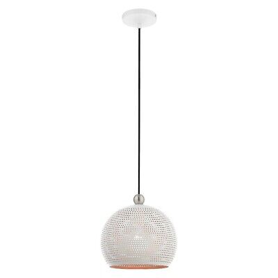 Livex Lighting 49100-03 1 Light White Pendant 9.88"L x 9.88"W x 80"H