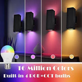 Up and Down Lights Outdoor Wall Lights, RGB LED Dusk to Dawn Outdoor Lighting...