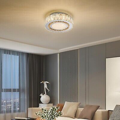 12 Inch LED Ceiling Lights, Modern Crystal Flush Mount Light Fixture, Dimmabl...