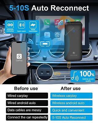 CHOVE 2 in 1 Wireless CarPlay Adapter & Android Auto Wireless Adapter,Upgrade...