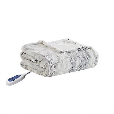 Beautyrest Zuri Reversible Faux Fur to Mink Electric Blanket, Auto Shut Off, ...