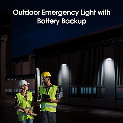 Outdoor Emergency Light with Battery Backup, Exterior Emergency Exit Lights H...