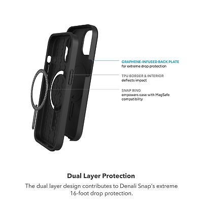 ZAGG Denali Snap iPhone 15/14/13 Case - Drop Protection (16ft/5m), Dual Layer...