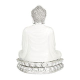 Deco 79 Polystone Buddha Sculpture with Engraved Carvings and Relief Detailin...