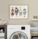 Kate and Laurel Blake MCM Fish Framed Printed Glass Wall Art by Rachel Lee of...