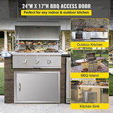 Mophorn BBQ Access Door 24W x 17H Inch, Horizontal Single x 17H, Silver