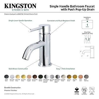 Kingston Brass LS822DLPN Concord Bathroom Faucet, Polished Nickel, 2.13 x 4.8...